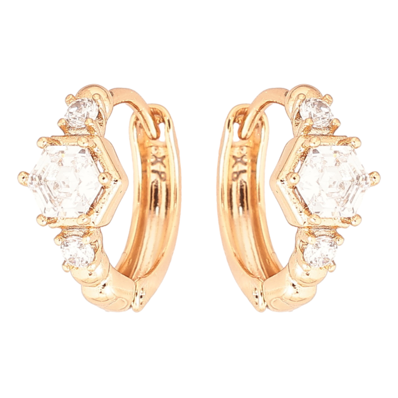 Сережки Xuping Позолота 18K колечка «Блиск кристалів» фото №6