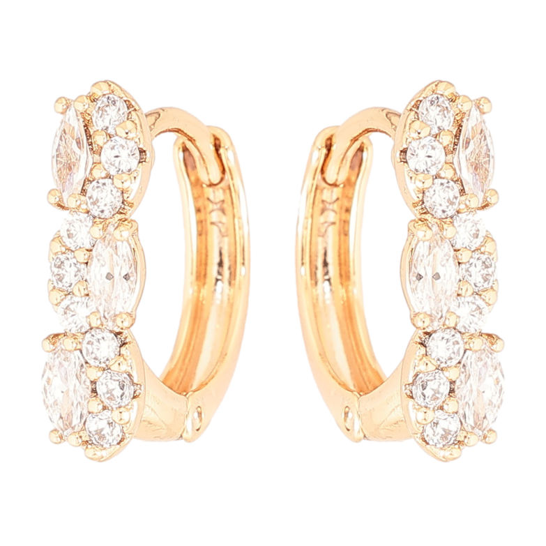 Серьги Xuping Позолота 18K колечки Узор с инкрустацией цирконием фото №1 Серьги Xuping Позолота 18K колечки Узор с инкрустацией цирконием фото №1