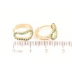 Серьги Xuping Позолота 18K колечки Фигурные с зеленым цирконием фото №2