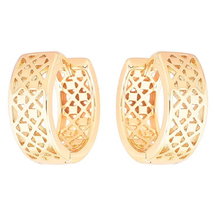 Серьги Xuping Позолота 18K колечки Резной узор фото №3 Серьги Xuping Позолота 18K колечки Резной узор фото №3