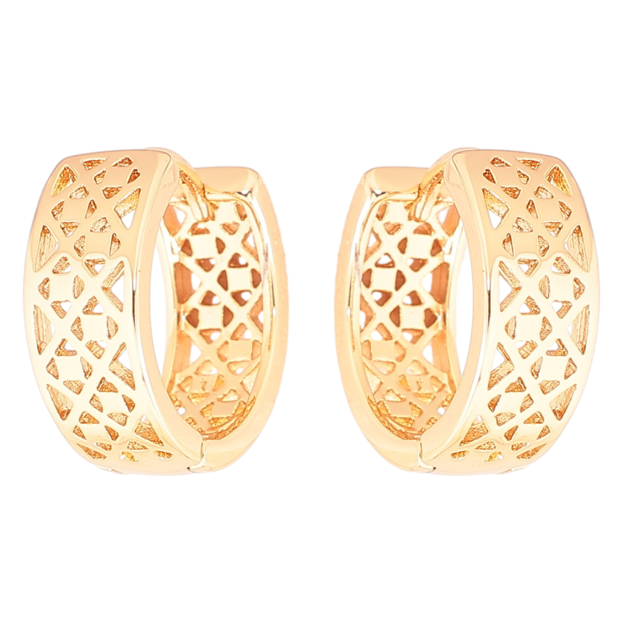 Серьги Xuping Позолота 18K колечки Резной узор фото №1 Серьги Xuping Позолота 18K колечки Резной узор фото №1