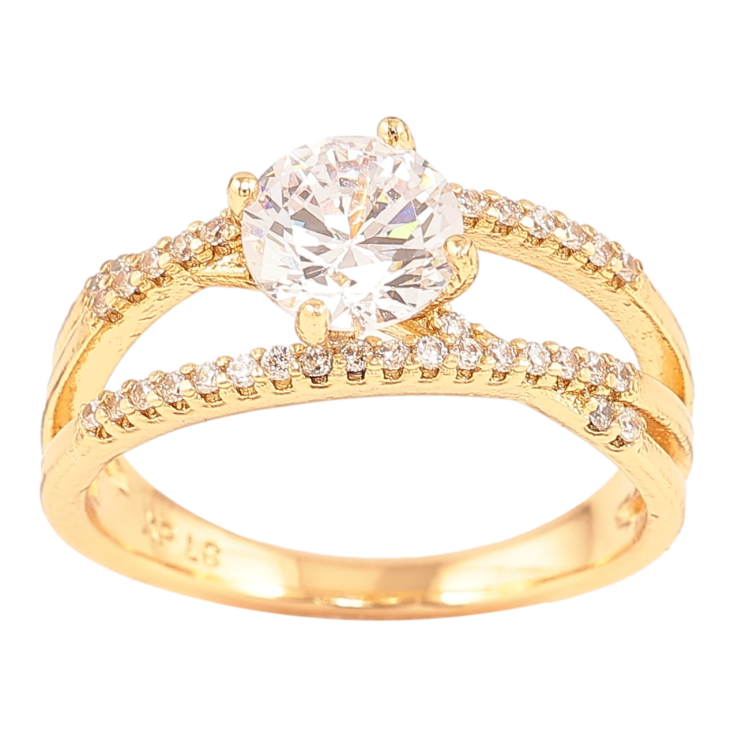 Каблучка Xuping Позолота 18K «Доріжки цирконію з фіанітом» фото №8 Каблучка Xuping Позолота 18K «Доріжки цирконію з фіанітом» фото №8