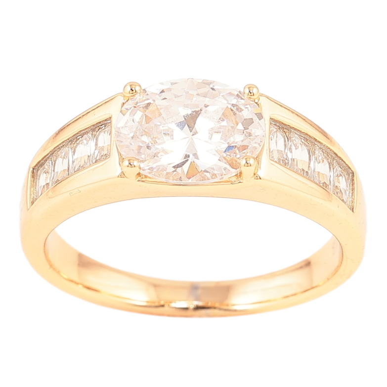 Каблучка Xuping Позолота 18K «Доріжки цирконію з фіанітом» фото №10