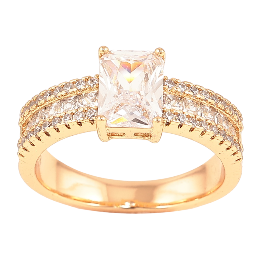 Каблучка Xuping Позолота 18K «Інкрустація цирконієм з фіанітом» фото №1 Каблучка Xuping Позолота 18K «Інкрустація цирконієм з фіанітом» фото №1