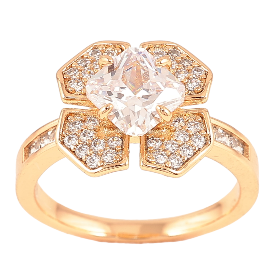 Каблучка Xuping Позолота 18K «Кришталева квітка» фото №1 Каблучка Xuping Позолота 18K «Кришталева квітка» фото №1