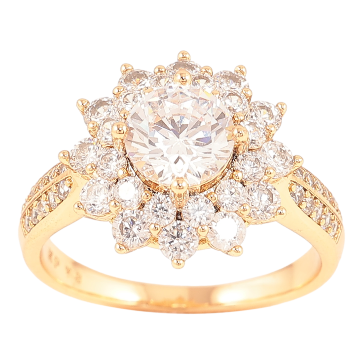 Каблучка Xuping Позолота 18K «Кришталева квітка» фото №4 Каблучка Xuping Позолота 18K «Кришталева квітка» фото №4