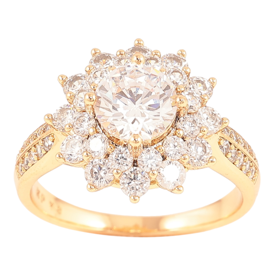 Каблучка Xuping Позолота 18K «Кришталева квітка» фото №1 Каблучка Xuping Позолота 18K «Кришталева квітка» фото №1