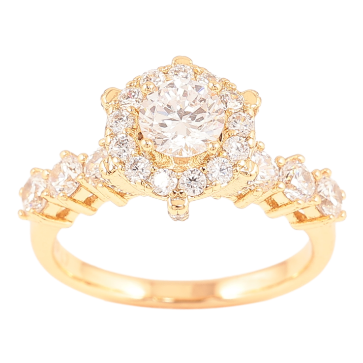 Каблучка Xuping Позолота 18K «Кришталевий блиск» фото №7 Каблучка Xuping Позолота 18K «Кришталевий блиск» фото №7