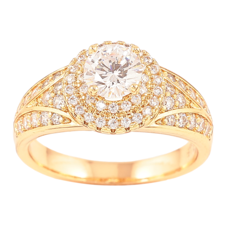 Каблучка Xuping Позолота 18K «Інкрустація цирконієм» фото №1 Каблучка Xuping Позолота 18K «Інкрустація цирконієм» фото №1
