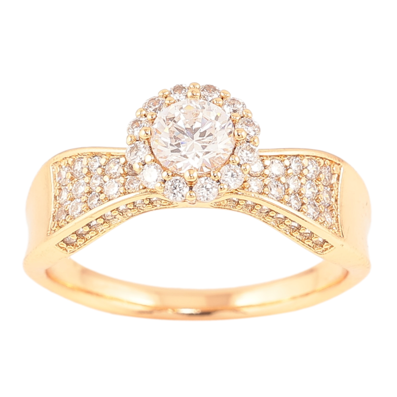 Кольцо Xuping Позолота 18K Инкрустация цирконием фото №3