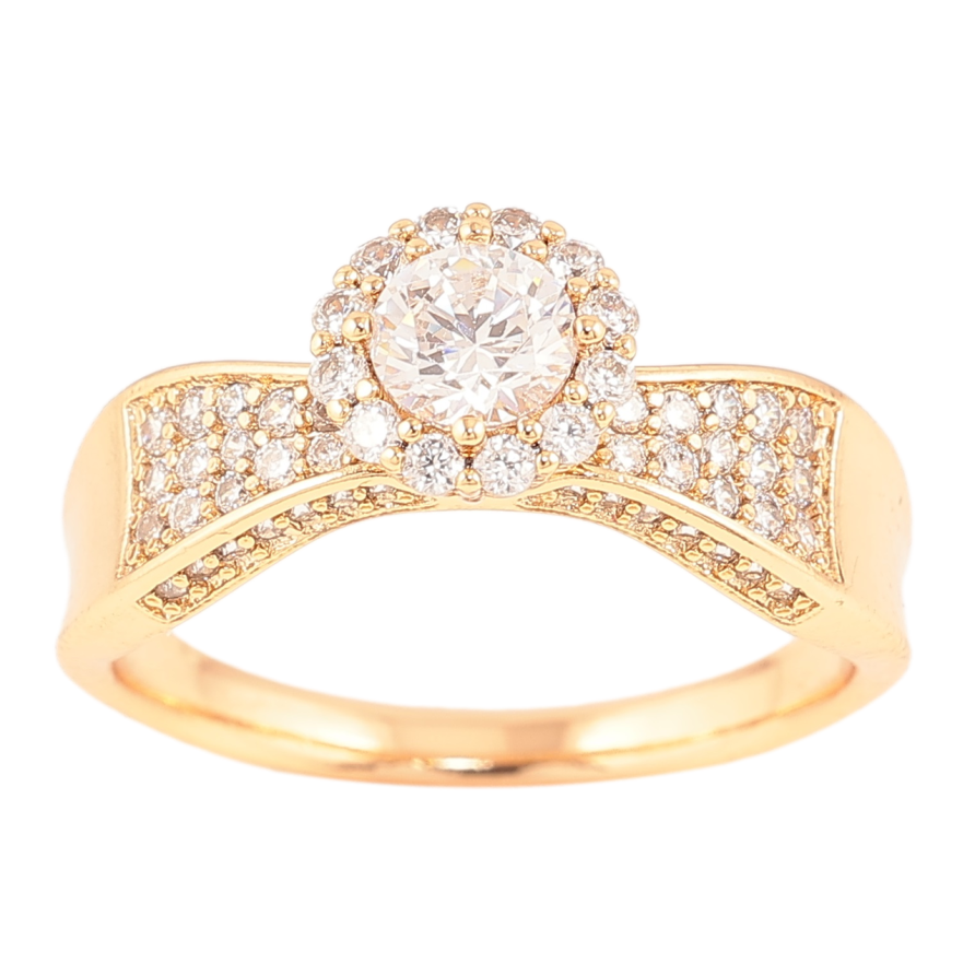 Кольцо Xuping Позолота 18K Инкрустация цирконием фото №1
