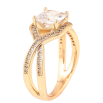 Кольцо Xuping Позолота 18K Фианит с дорожками циркония фото №2