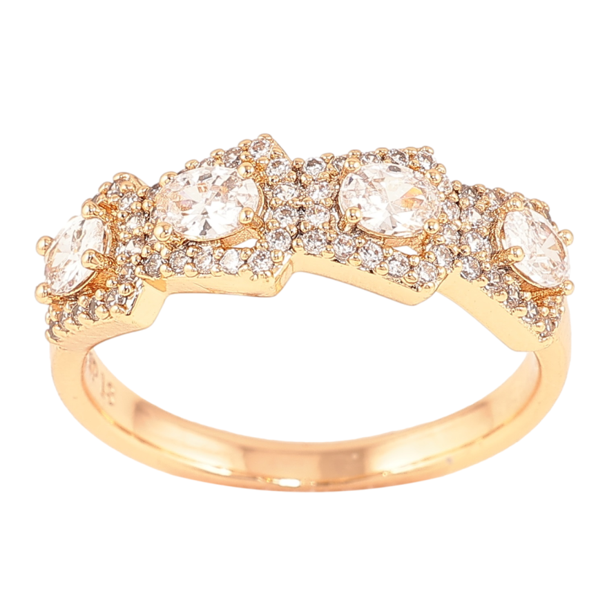 Каблучка Xuping Позолота 18K «Інкрустація цирконієм» фото №1 Каблучка Xuping Позолота 18K «Інкрустація цирконієм» фото №1