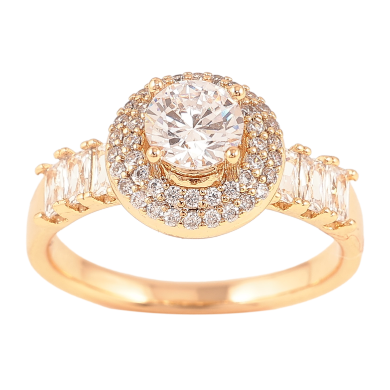 Каблучка Xuping Позолота 18K «Інкрустація цирконієм» фото №2 Каблучка Xuping Позолота 18K «Інкрустація цирконієм» фото №2