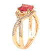 Каблучка Xuping Позолота 18K «Доріжки цирконію з червоним фіанітом» фото №2 Каблучка Xuping Позолота 18K «Доріжки цирконію з червоним фіанітом» фото №2