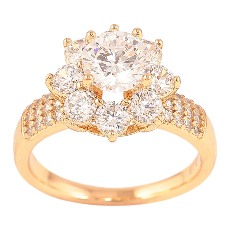 Каблучка Xuping Позолота 18K «Кришталева квітка» фото №3 Каблучка Xuping Позолота 18K «Кришталева квітка» фото №3
