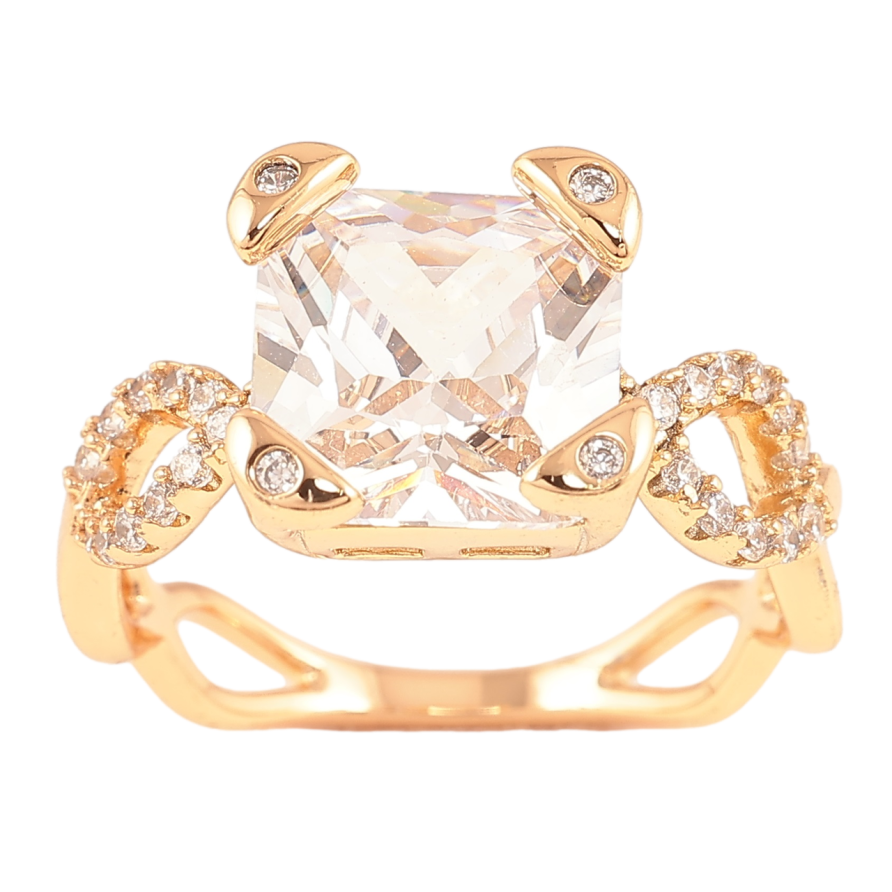 Каблучка Xuping Позолота 18K «Фіаніт у декоративній оправі» фото №1 Каблучка Xuping Позолота 18K «Фіаніт у декоративній оправі» фото №1