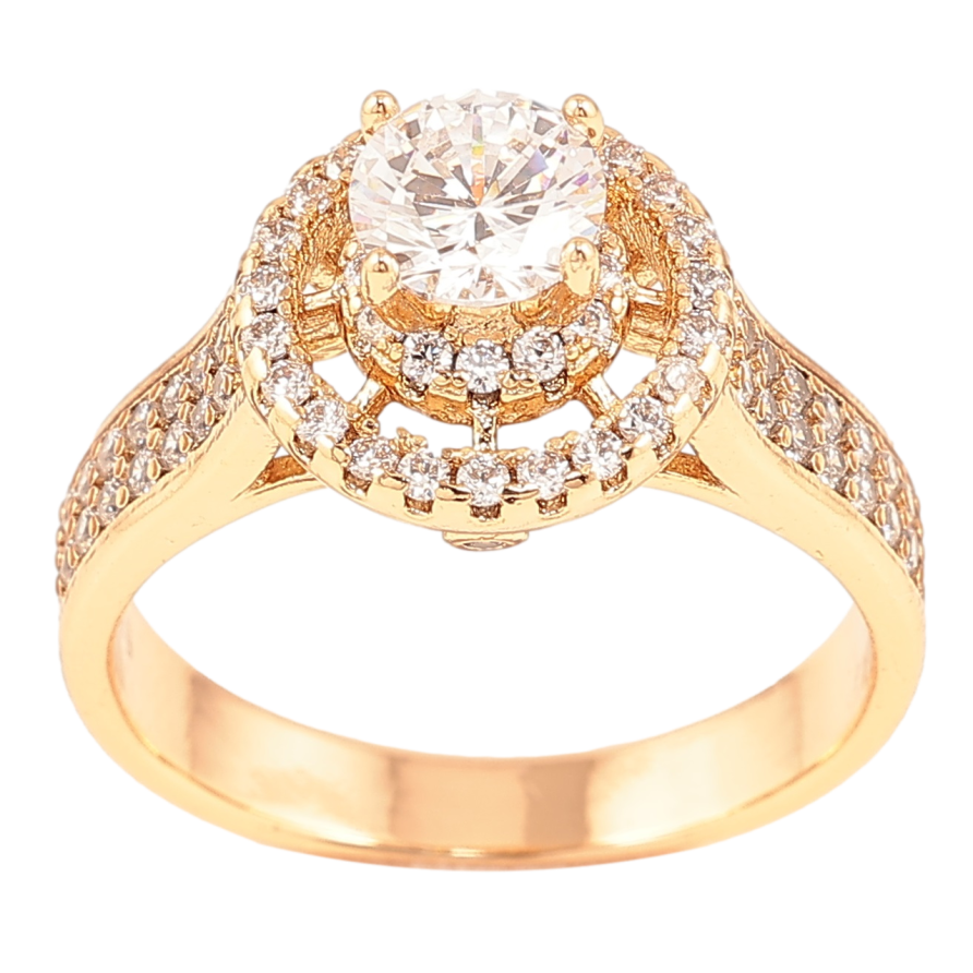 Кольцо Xuping Позолота 18K Инкрустация цирконием фото №1