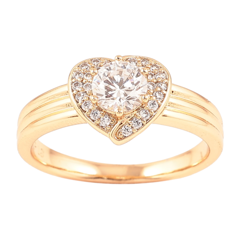 Каблучка Xuping Позолота 18K «Серце з цирконієм» фото №2 Каблучка Xuping Позолота 18K «Серце з цирконієм» фото №2