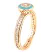 Каблучка Xuping Позолота 18K «Фіаніт у колечку бірюзової емалі» фото №2