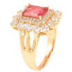 Каблучка Xuping Позолота 18K «Інкрустація цирконієм і малиновим фіанітом» фото №2 Каблучка Xuping Позолота 18K «Інкрустація цирконієм і малиновим фіанітом» фото №2