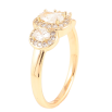 Каблучка Xuping Позолота 18K «Три фіаніти в обрамленні цирконію» фото №2 Каблучка Xuping Позолота 18K «Три фіаніти в обрамленні цирконію» фото №2