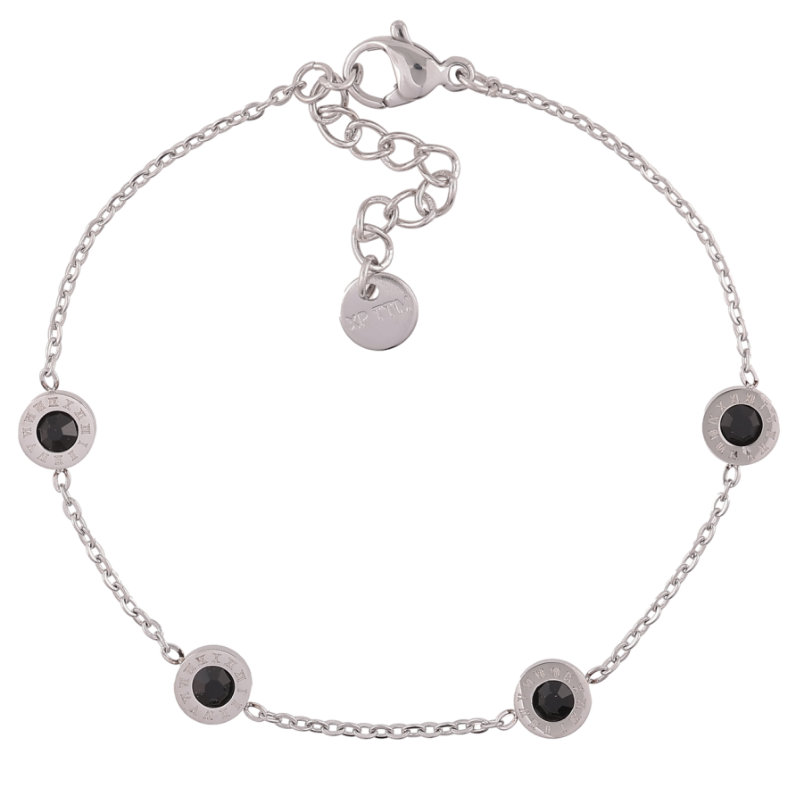 Браслет Xuping ТТМ Stainless Steel цвет Родий Цепочка с декоративными вставками с доп.цеп 16-19см х 1.5мм фото №1 Браслет Xuping ТТМ Stainless Steel цвет Родий Цепочка с декоративными вставками с доп.цеп 16-19см х 1.5мм фото №1