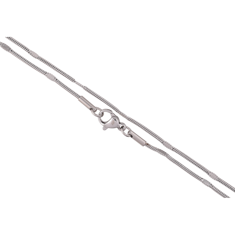 Цепочка Xuping ТТМ Stainless Steel цвет Родий Плетение Ювелирный шнур с прокаткой длина 50см х 1.5мм фото №1
