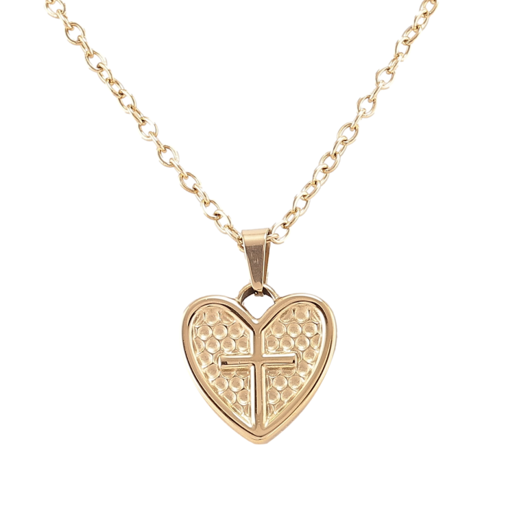 Кулон на ланцюжку Xuping ТТМ Stainless Steel колір 14K «Сердечко з Хрестиком» довжина 43-49см х 2мм фото №9