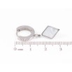Сережки Xuping TTM Stainless Steel колір Родій підвіски на колечках «Ромби з перламутровими вставками» фото №2