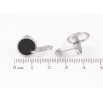 Серьги Xuping TTM Stainless Steel цвет Родий пусеты Круги с черными вставками фото №2 Серьги Xuping TTM Stainless Steel цвет Родий пусеты Круги с черными вставками фото №2