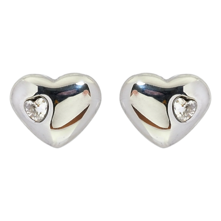 Серьги Xuping TTM Stainless Steel цвет Родий пусеты Сердечки с кристаллами фото №22 Серьги Xuping TTM Stainless Steel цвет Родий пусеты Сердечки с кристаллами фото №22