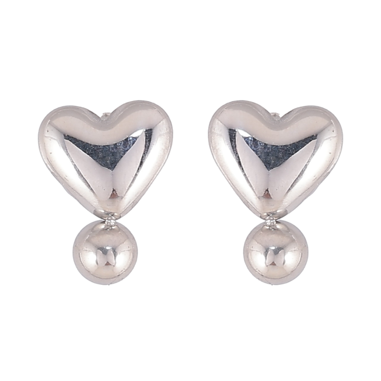 Сережки Xuping TTM Stainless Steel колір Родій пусети «Сердечка з кульками» фото №8 Сережки Xuping TTM Stainless Steel колір Родій пусети «Сердечка з кульками» фото №8