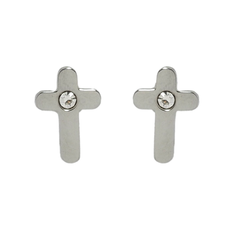 Сережки Xuping TTM Stainless Steel колір Родій пусети Хрестики фото №11 Сережки Xuping TTM Stainless Steel колір Родій пусети Хрестики фото №11