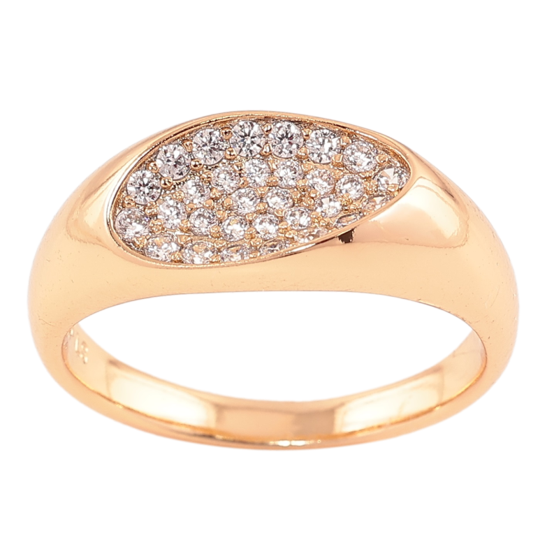 Каблучка Xuping Позолота 18K «Візерунок з інкрустацією цирконієм» фото №1 Каблучка Xuping Позолота 18K «Візерунок з інкрустацією цирконієм» фото №1