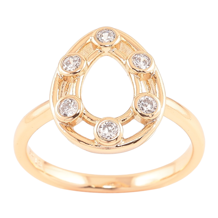 Каблучка Xuping Позолота 18K «Крапелька з цирконієм» фото №6 Каблучка Xuping Позолота 18K «Крапелька з цирконієм» фото №6