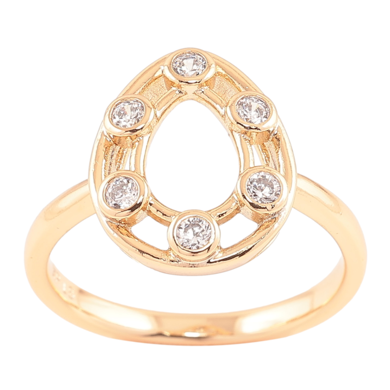 Каблучка Xuping Позолота 18K «Крапелька з цирконієм» фото №2 Каблучка Xuping Позолота 18K «Крапелька з цирконієм» фото №2