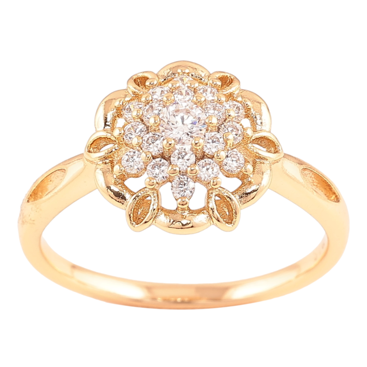 Каблучка Xuping Позолота 18K «Квітка з цирконієм» фото №11 Каблучка Xuping Позолота 18K «Квітка з цирконієм» фото №11