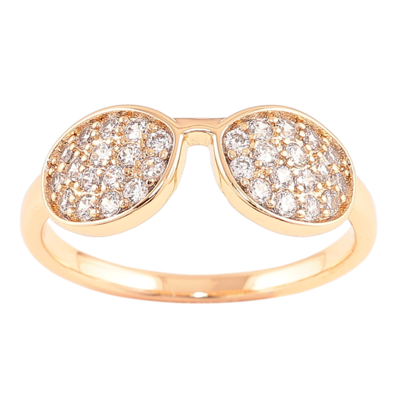 Каблучка Xuping Позолота 18K «Окуляри з інкрустацією цирконієм» фото №13 Каблучка Xuping Позолота 18K «Окуляри з інкрустацією цирконієм» фото №13