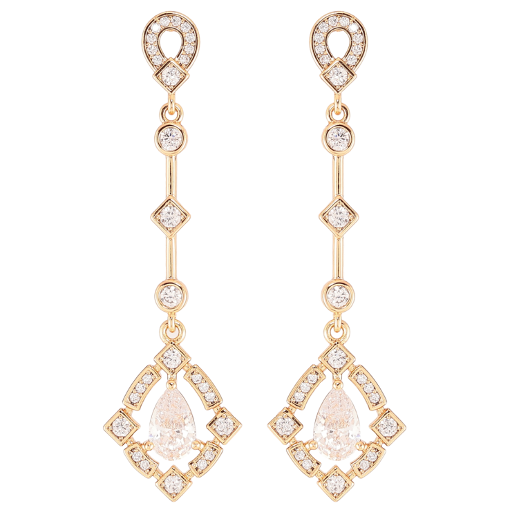 Серьги Xuping JEAN GOUJON Позолота 18K пусеты Кристальные подвески фото №4 Серьги Xuping JEAN GOUJON Позолота 18K пусеты Кристальные подвески фото №4