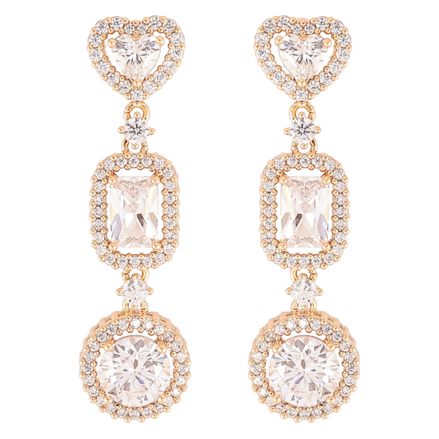 Серьги Xuping JEAN GOUJON Позолота 18K пусеты Изящные кристальные подвески фото №1