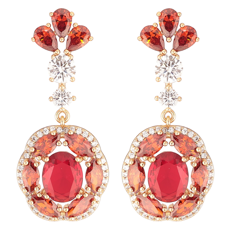 Серьги Xuping JEAN GOUJON Позолота 18K пусеты Подвески с красными фианитами и цирконием фото №23 Серьги Xuping JEAN GOUJON Позолота 18K пусеты Подвески с красными фианитами и цирконием фото №23