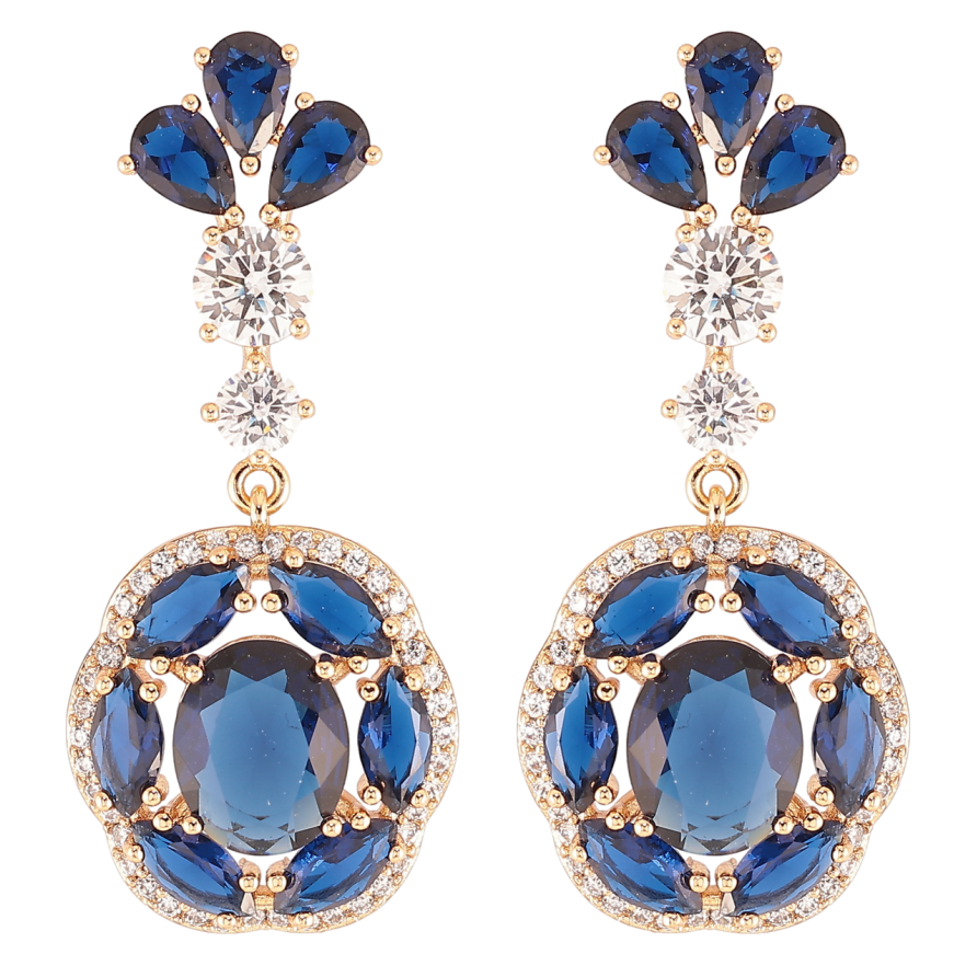 Серьги Xuping JEAN GOUJON Позолота 18K пусеты Подвески с синими фианитами и цирконием фото №1 Серьги Xuping JEAN GOUJON Позолота 18K пусеты Подвески с синими фианитами и цирконием фото №1