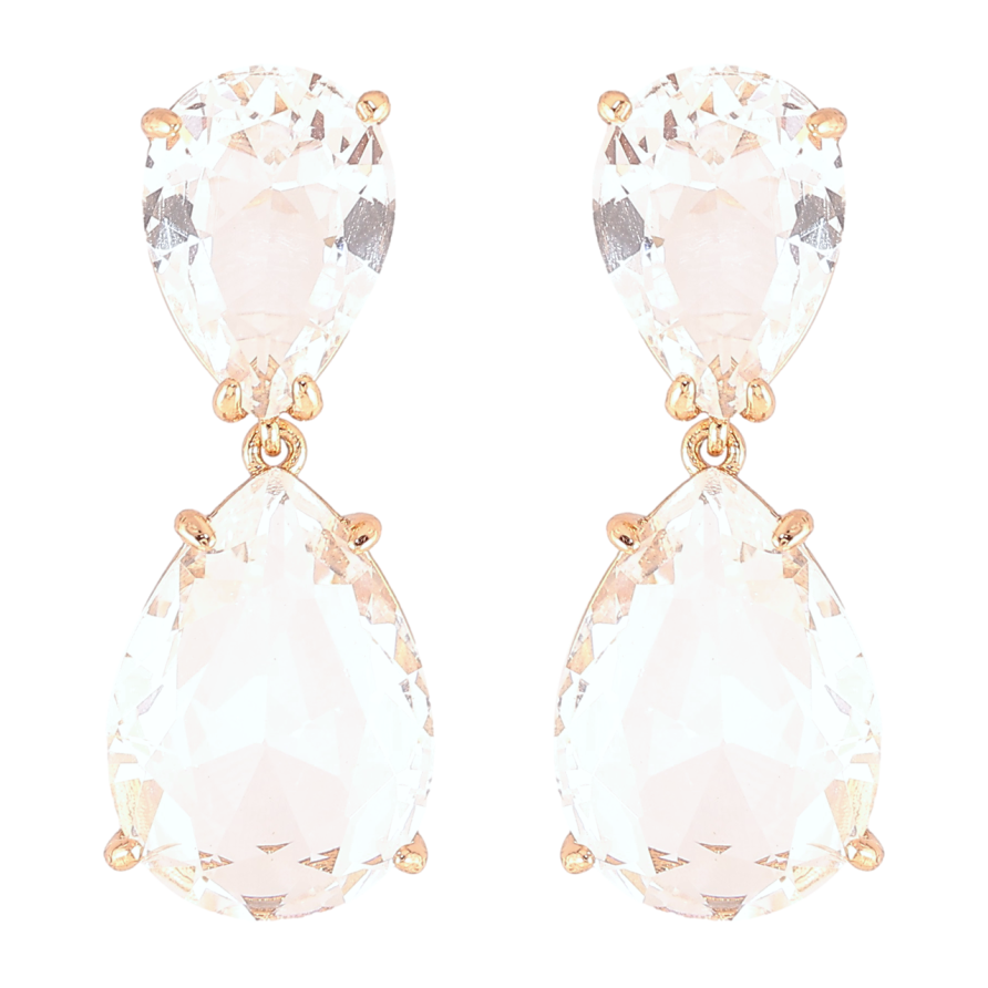 Серьги Xuping JEAN GOUJON Позолота 18K пусеты Кристальные капельки фото №1