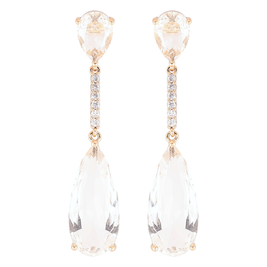 Серьги Xuping JEAN GOUJON Позолота 18K пусеты Кристальные капельки с дорожками циркония фото №1 Серьги Xuping JEAN GOUJON Позолота 18K пусеты Кристальные капельки с дорожками циркония фото №1