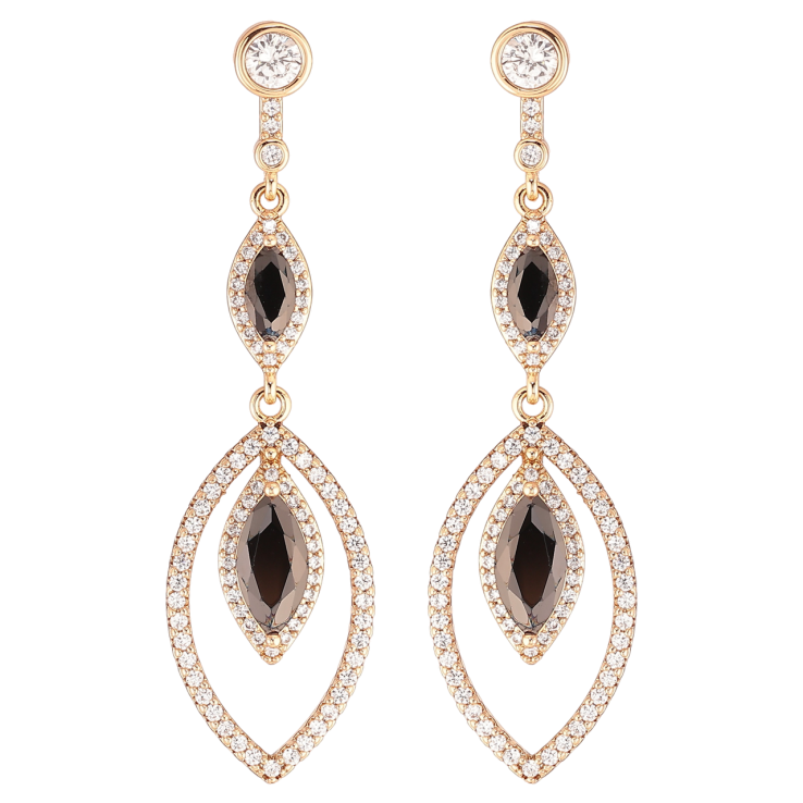 Серьги Xuping JEAN GOUJON Позолота 18K пусеты Подвески с инкрустацией цирконием и черными фианитами фото №12 Серьги Xuping JEAN GOUJON Позолота 18K пусеты Подвески с инкрустацией цирконием и черными фианитами фото №12