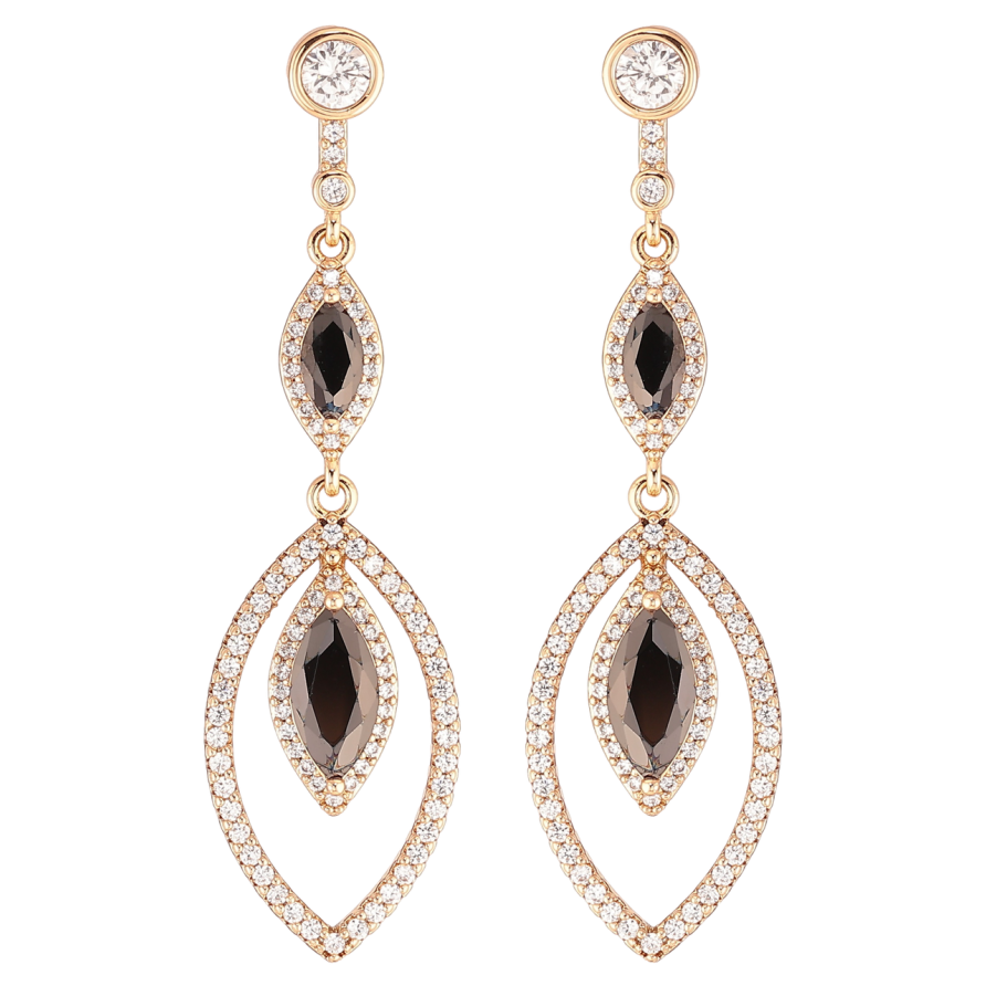 Серьги Xuping JEAN GOUJON Позолота 18K пусеты Подвески с инкрустацией цирконием и черными фианитами фото №1 Серьги Xuping JEAN GOUJON Позолота 18K пусеты Подвески с инкрустацией цирконием и черными фианитами фото №1