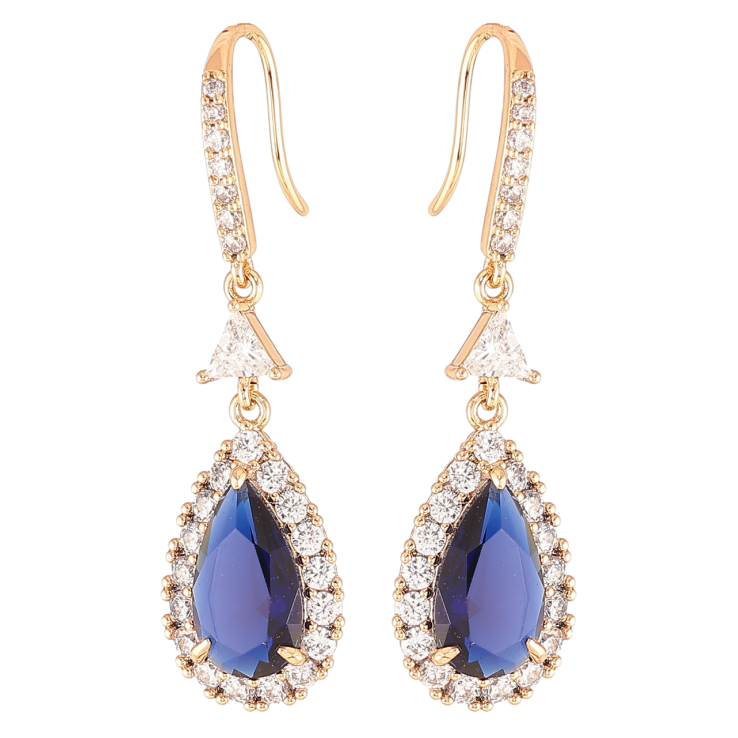 Серьги Xuping JEAN GOUJON Позолота 18K французский замок Синие фианиты в обрамлении циркония фото №19 Серьги Xuping JEAN GOUJON Позолота 18K французский замок Синие фианиты в обрамлении циркония фото №19