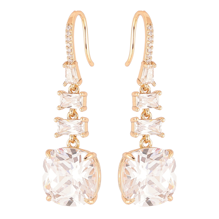 Серьги Xuping JEAN GOUJON Позолота 18K французский замок Кристальные подвески фото №5 Серьги Xuping JEAN GOUJON Позолота 18K французский замок Кристальные подвески фото №5