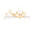 Сережки Xuping QQMM Позолота 14K пусети «Круглі підвіски з білою емаллю та перловими вставками» фото №2 Сережки Xuping QQMM Позолота 14K пусети «Круглі підвіски з білою емаллю та перловими вставками» фото №2